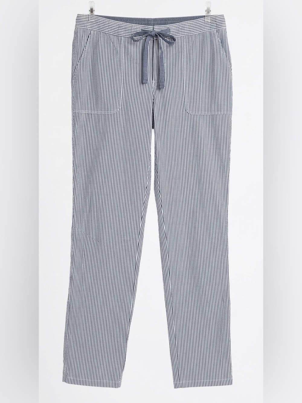 Lands’ End Women’s Navy & White Seersucker Drawstring Pants Size 12